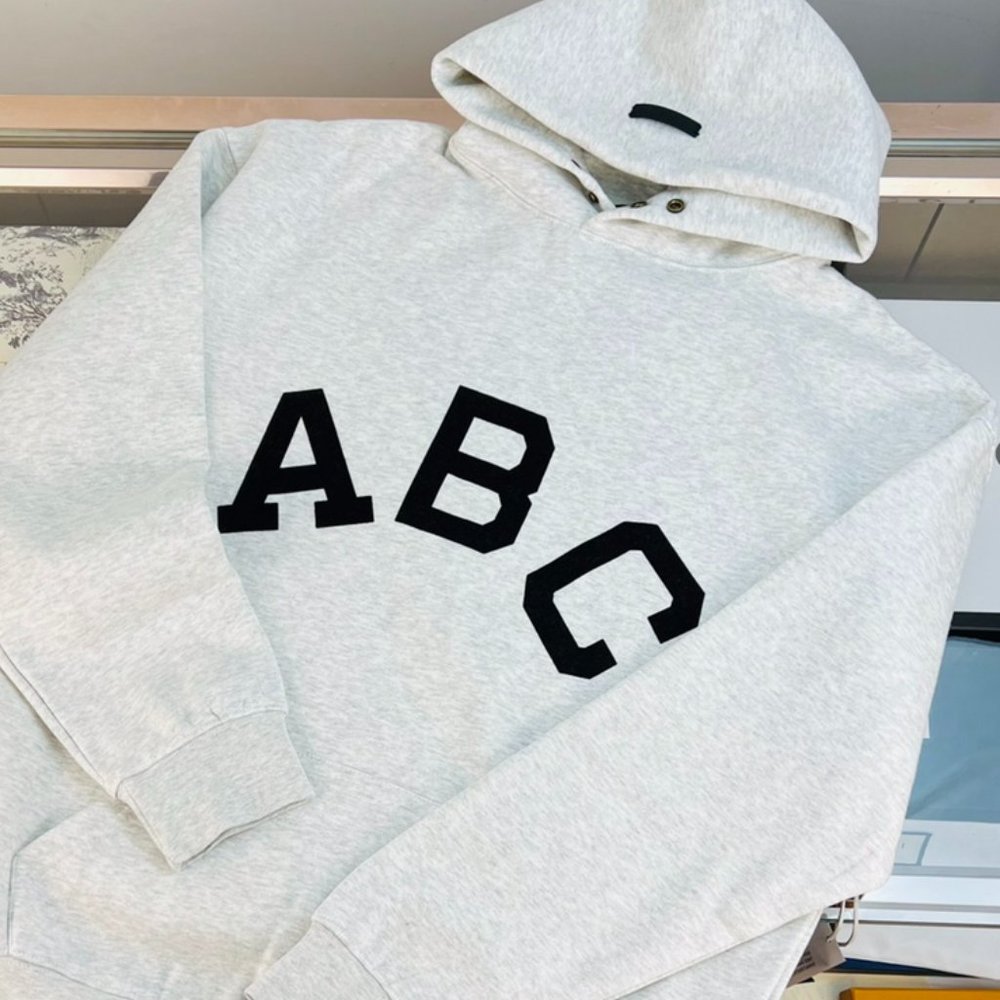 Fear of God FOG ABC letter hooded sweatshirt